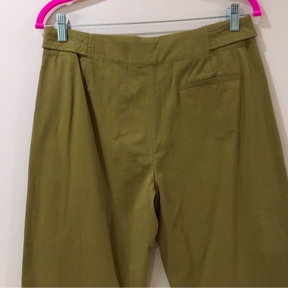 Zara ZW Collection Belted Wide Leg Pants Khaki - Picture 8 of 10